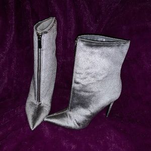 JustFab Silver Booties